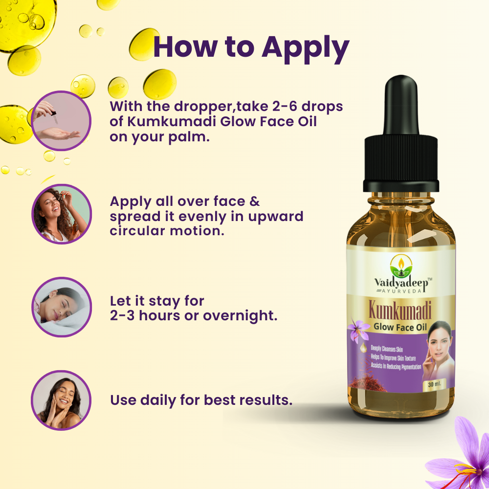 Vaidyadeep Kumbumadi Glow Face Oil How to Apply?