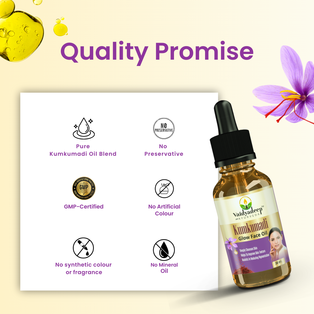 image diplaying why Vaidyadeep Kumbumadi Glow Face Oil is best in market